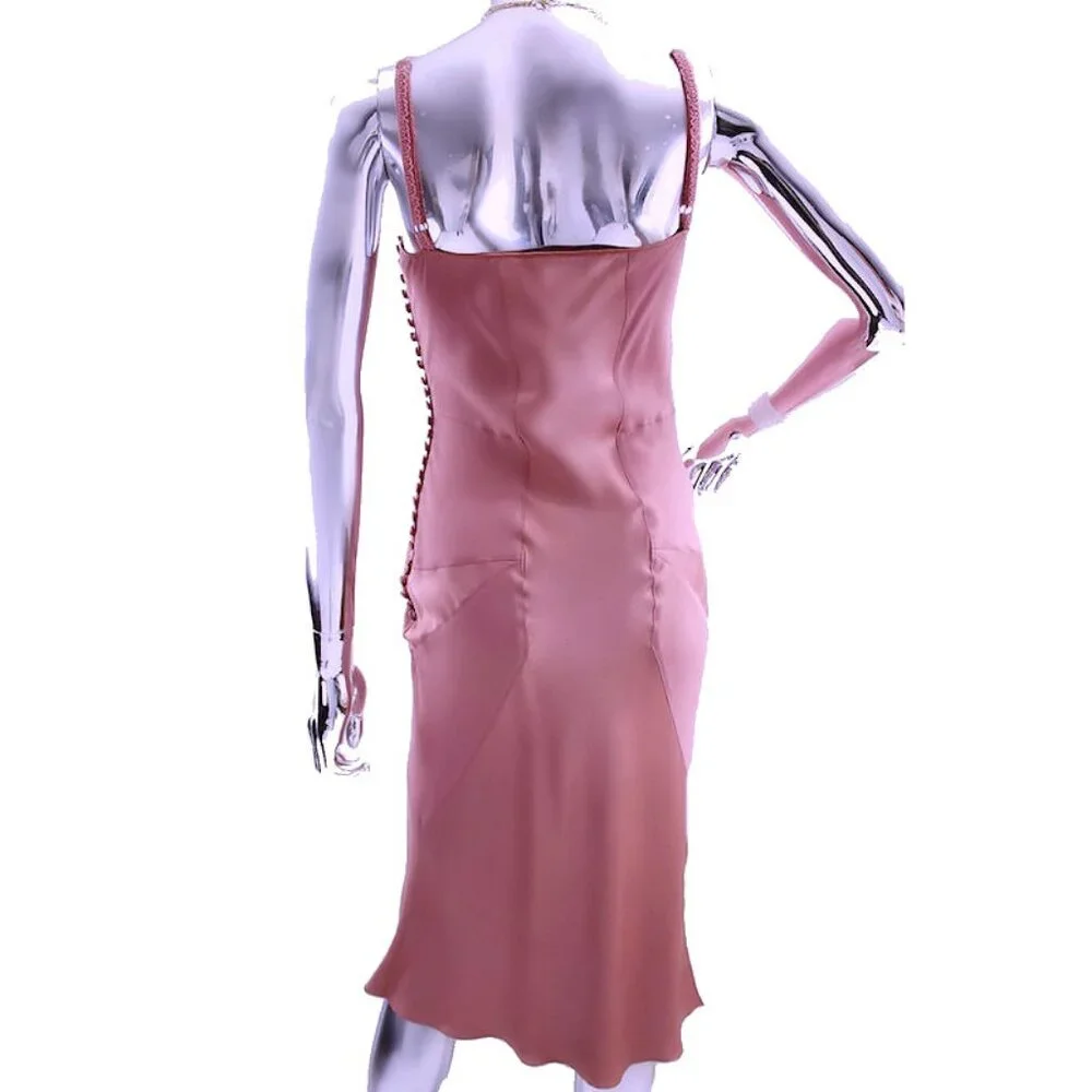 Vintage Fall 2000 JOHN GALLIANO On-The-Bias Lingerie Inspired Cocktail Dress - Picture 3 of 11